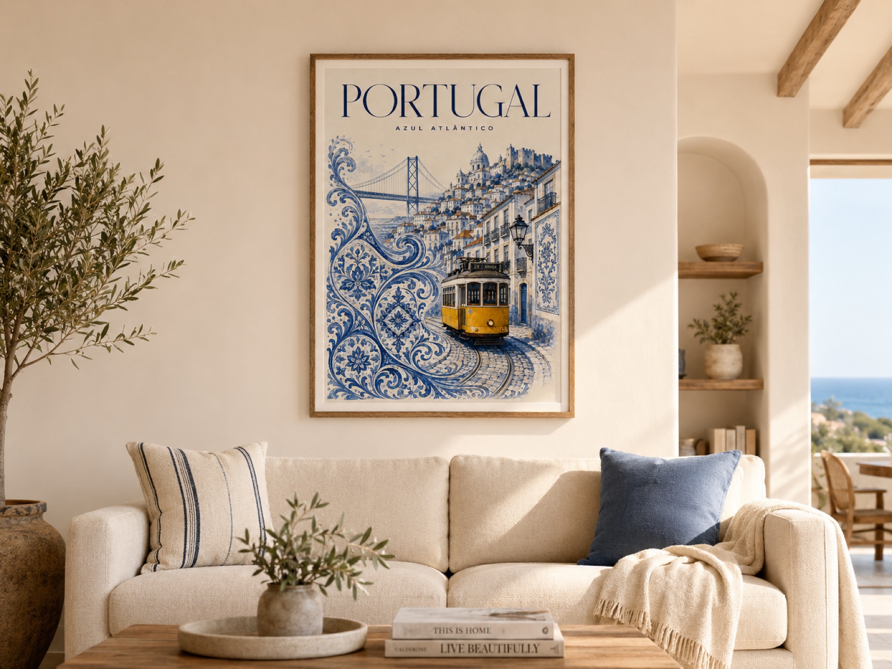 Portugal Azul Atlântico art print in an interior
