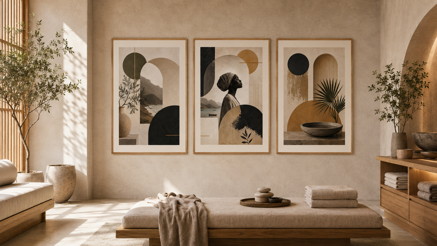 Island Within artwork presented in a spa concept