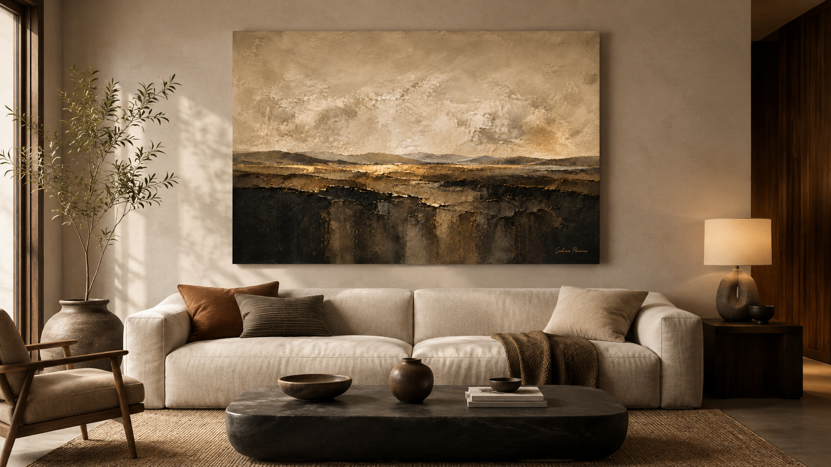 Layers of Stillness artwork presented in a lounge concept