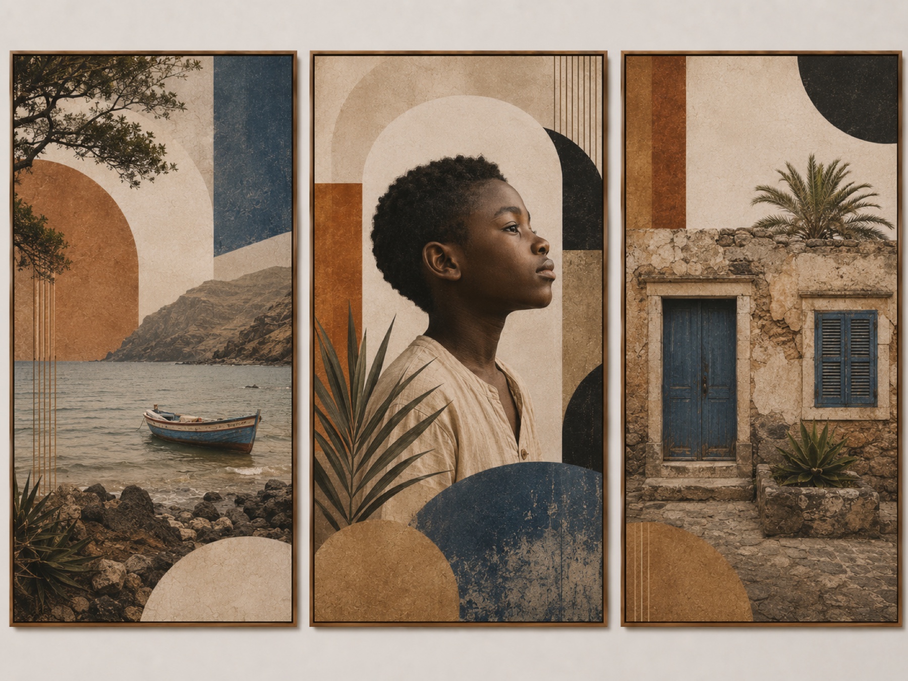 Cape Verde triptych exploring sea, identity and memory