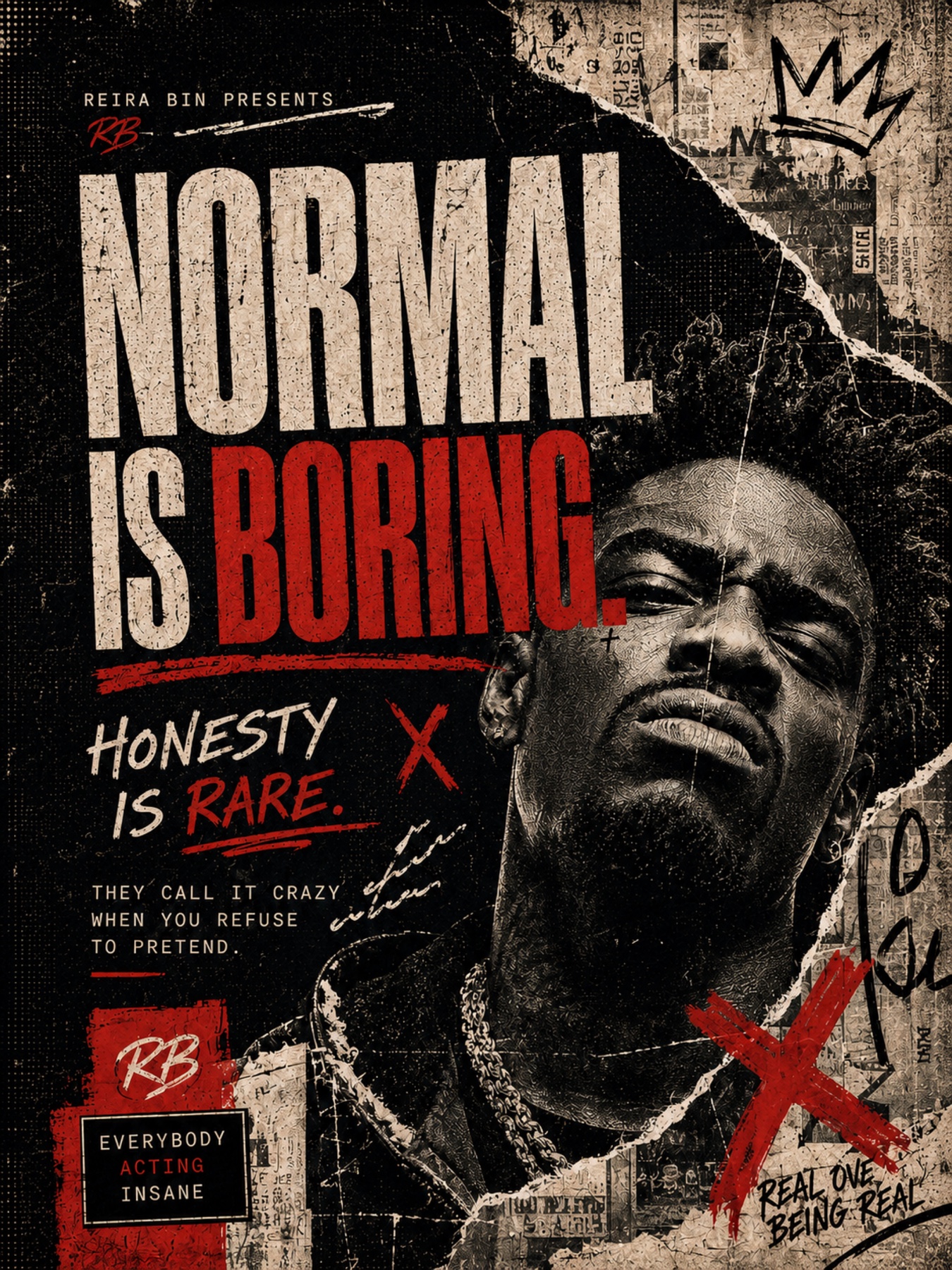Normal Is Boring graphic art print