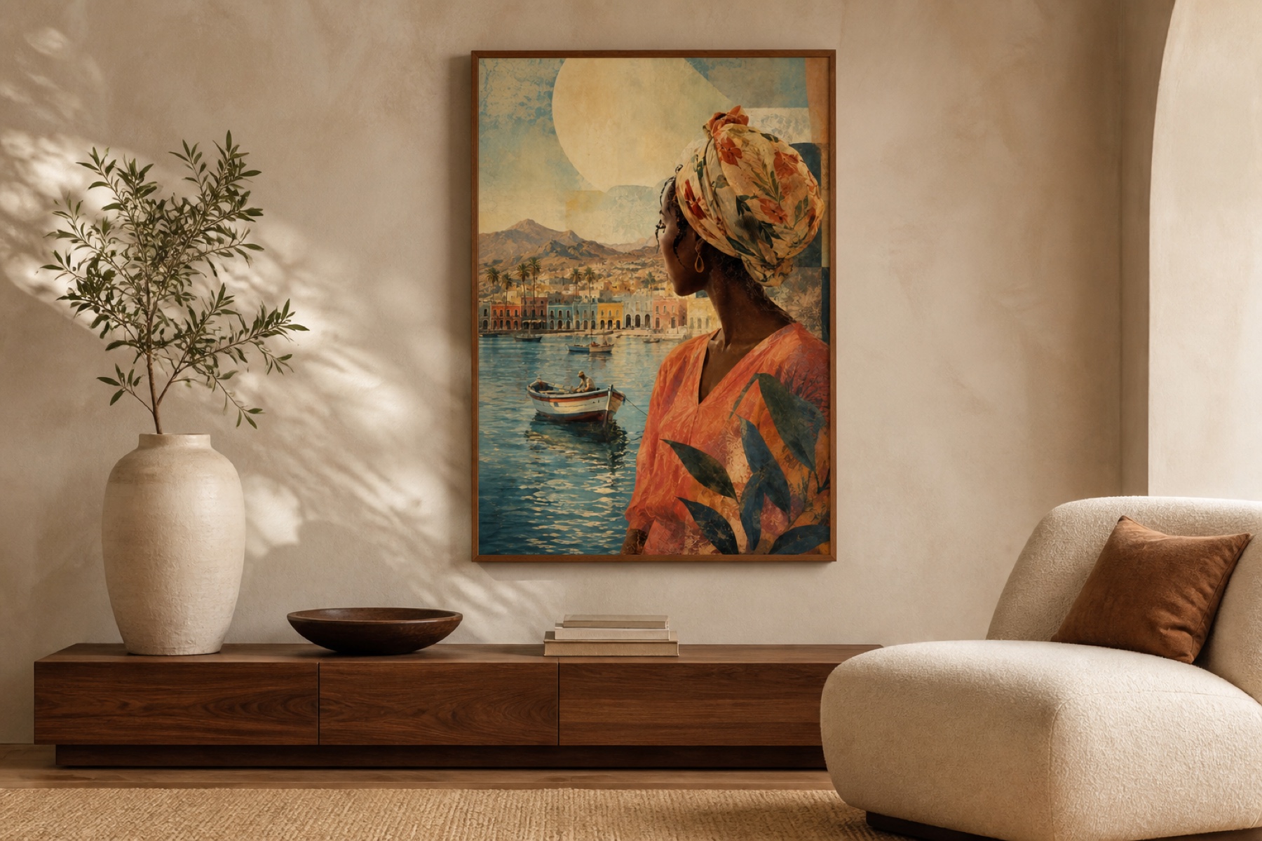 She Carries the Islands displayed in an interior